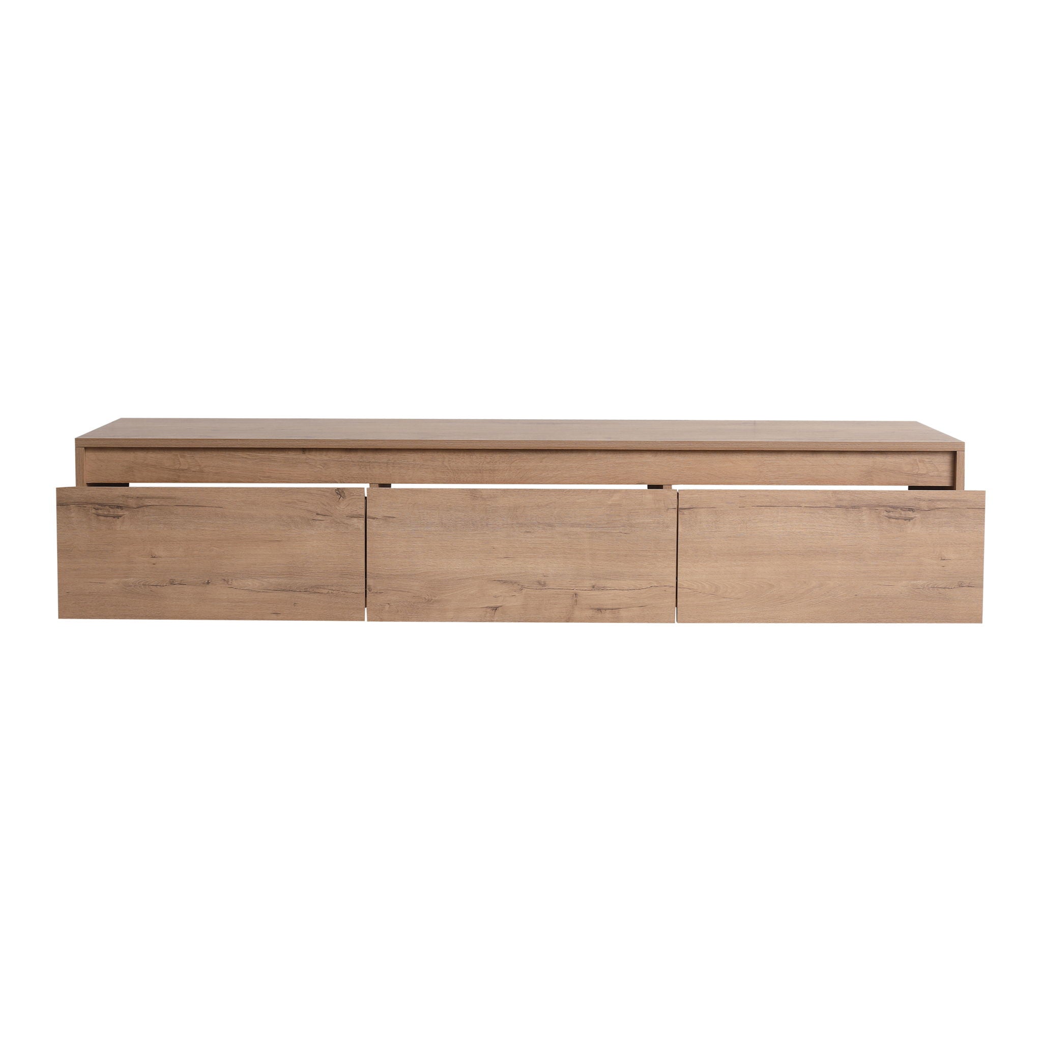 Modern Minimalist 60" Bathroom Cabinet With Soft Close Drawers And Floating Mounting Design - Imitative Oak