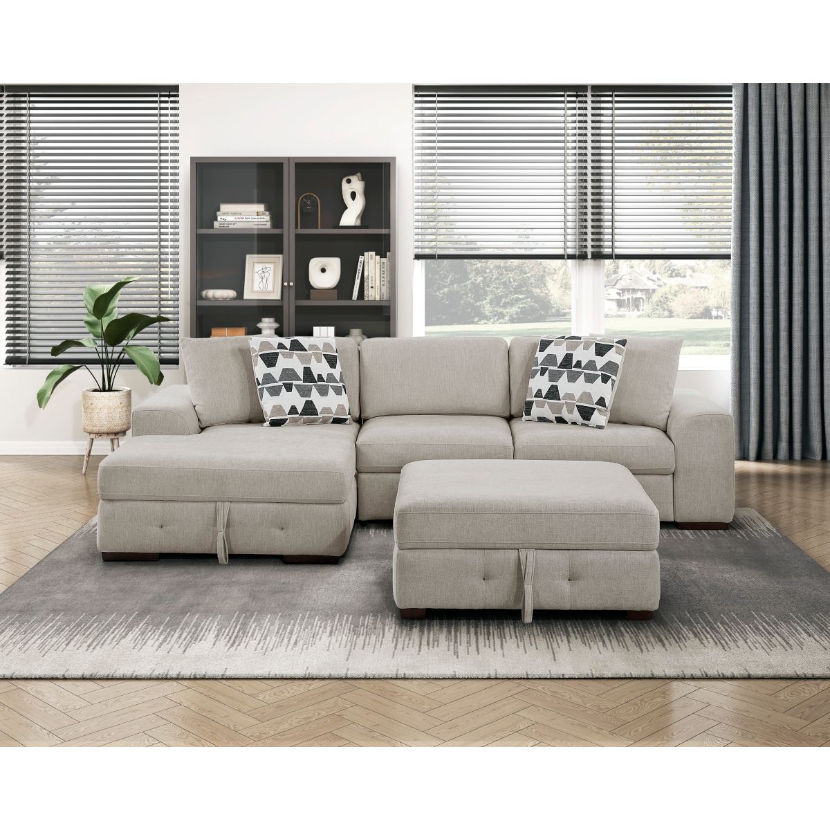 Raife - Storage Ottoman - Taupe