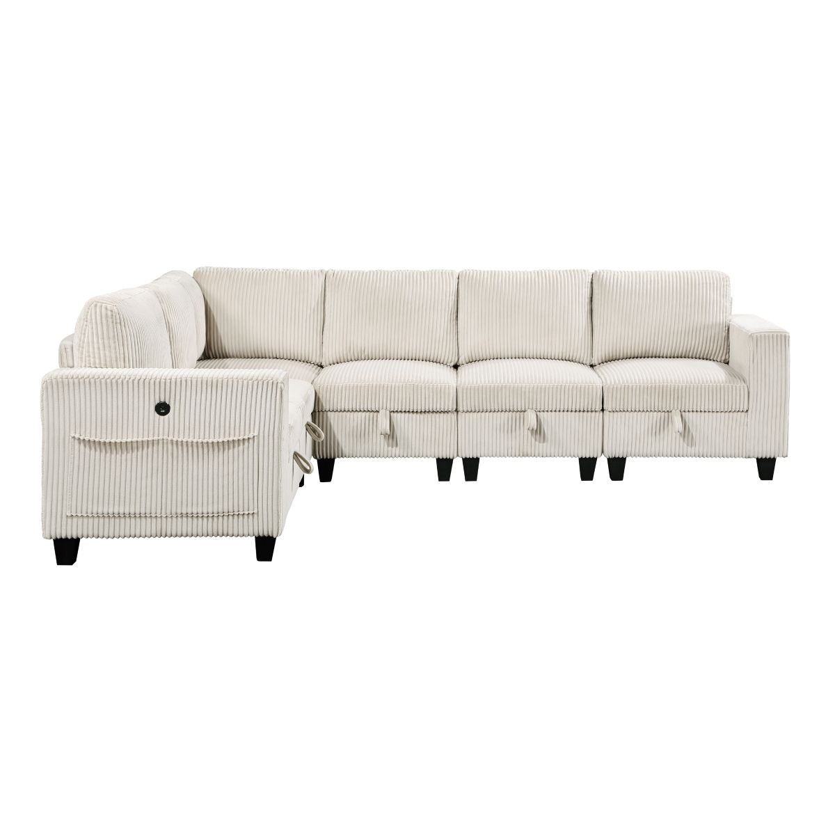 Walterboro - Sectional With Storage, Storage Pouches And Charging Ports