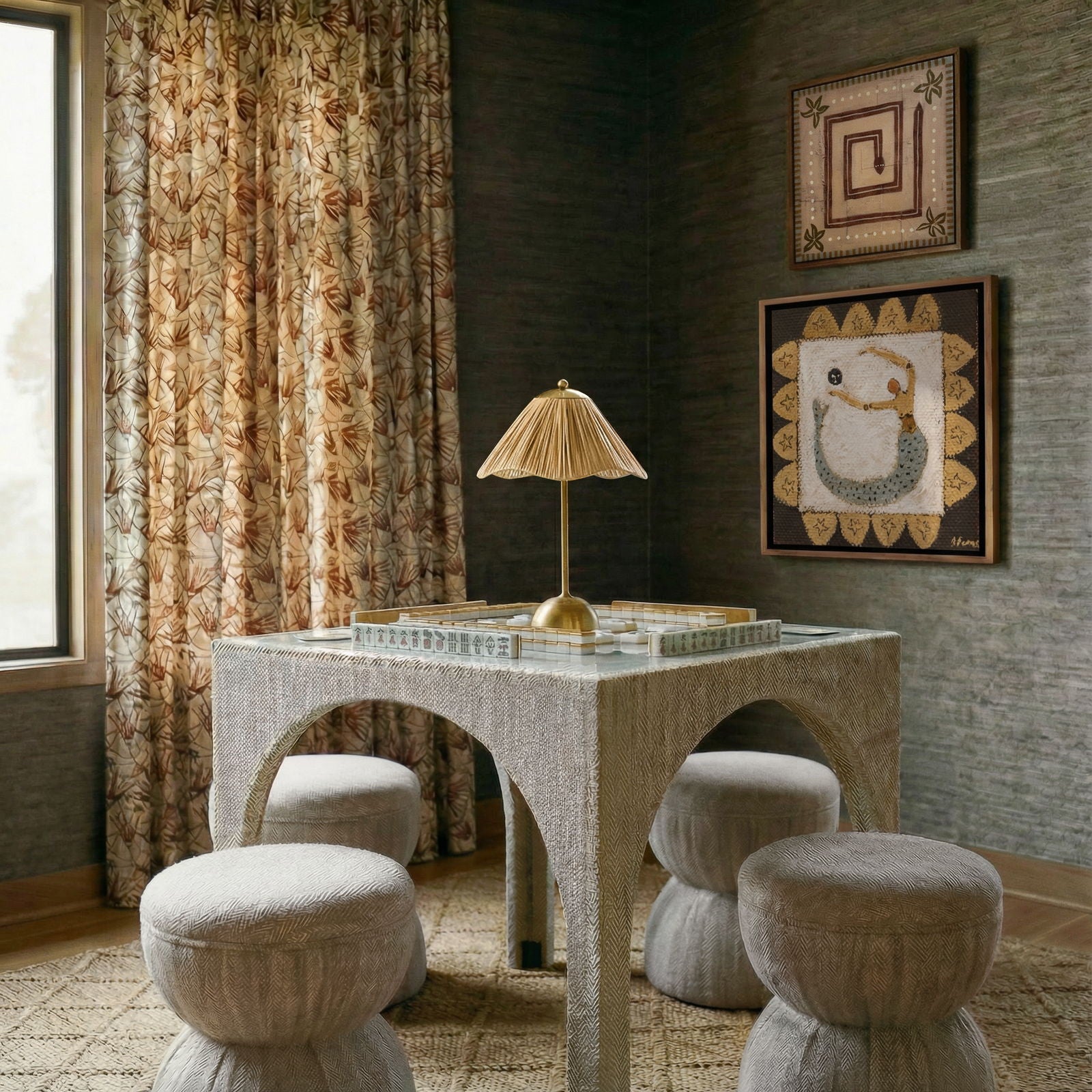 Tomlin - Gaming Ruched Ottoman