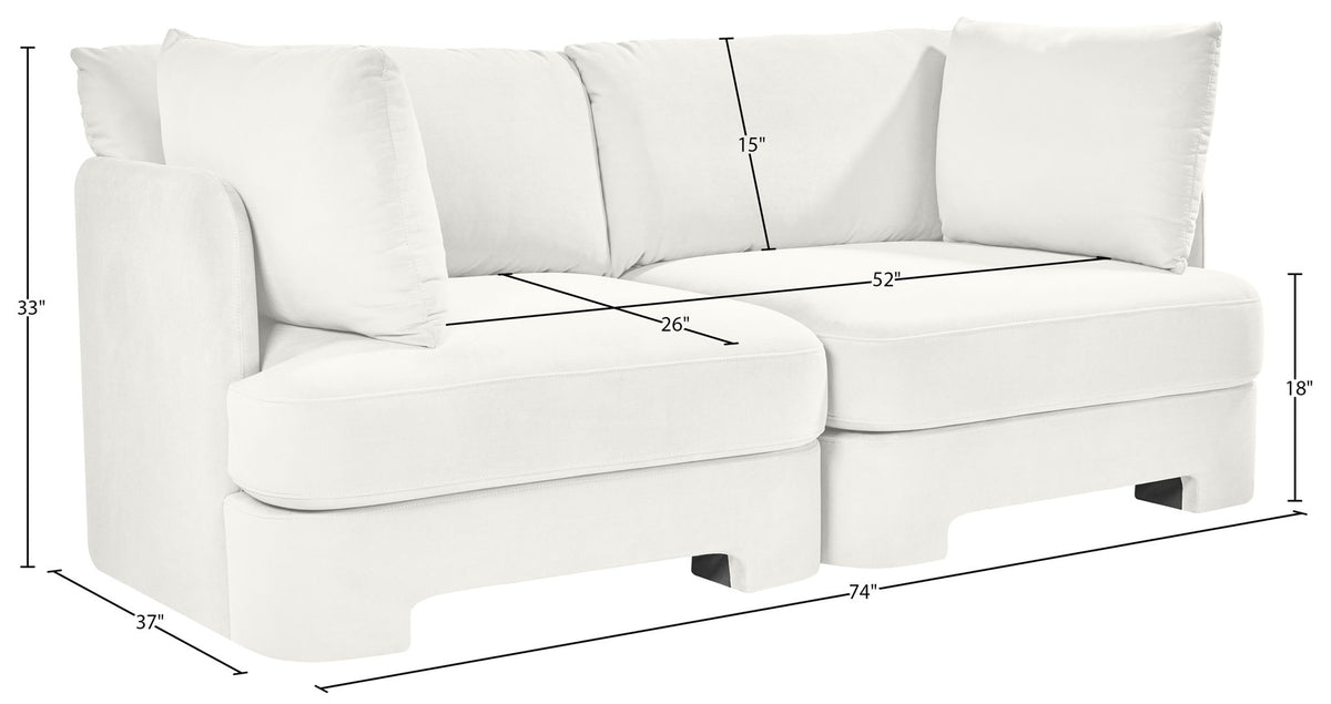 Hammond - Velvet Performance Fabric Upholstered 2 Piece Loveseat