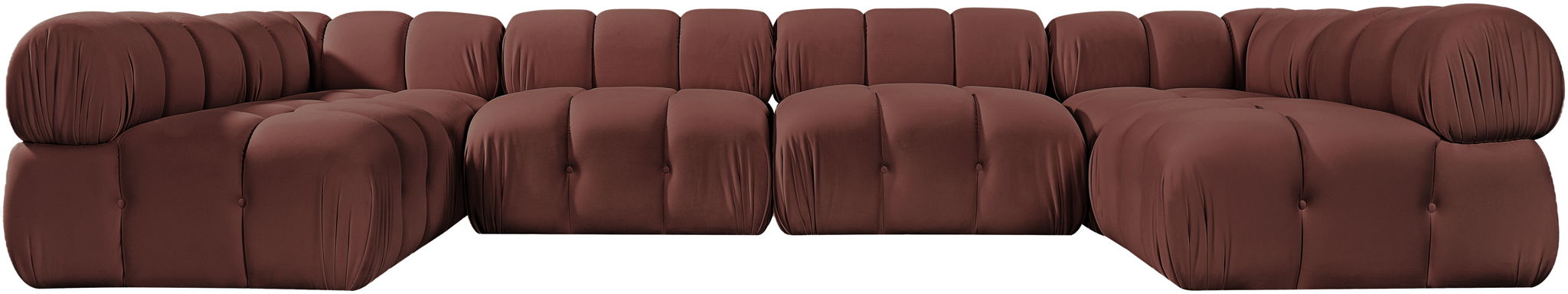 Orin - U-Shaped Velvet 6 Piece Modular Sectional