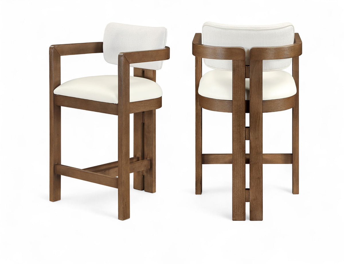 Ravina - Upholstered Counter Stool With Stained Brown Base