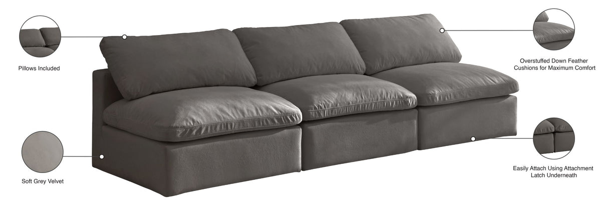 Plush - Modular Armless 3 Seat Sofa