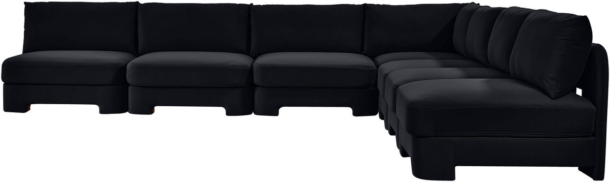 Hammond - Velvet Performance Fabric Upholstered 7 Piece Armless Sectional