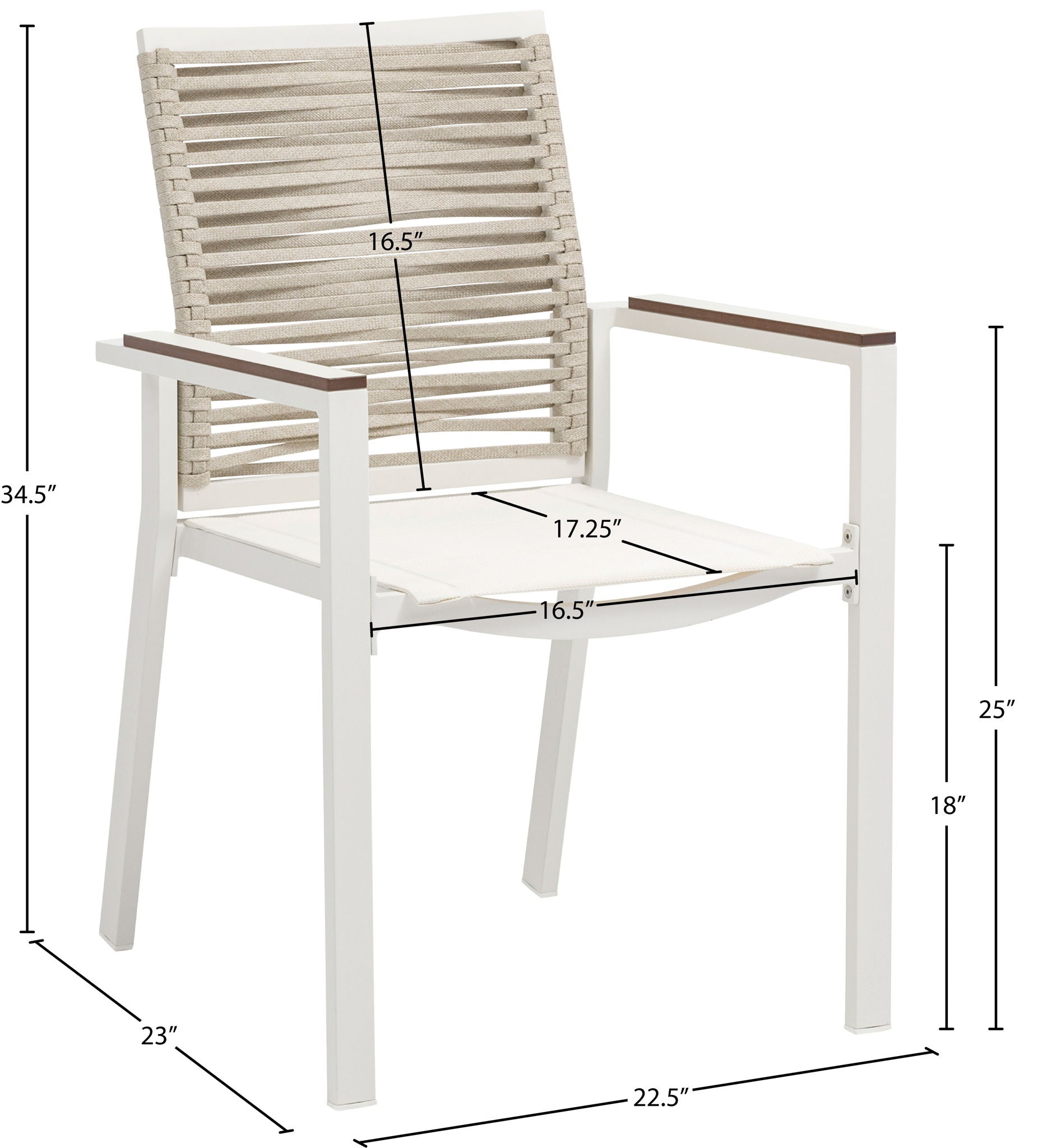 Maldives - Rope Outdoor Patio Dining Arm Chair (Set of 2)
