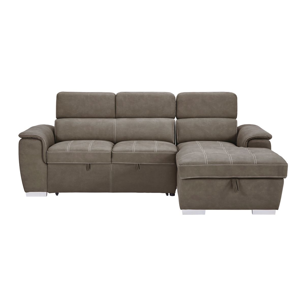 Ferriday - 2 Piece Sectional With Adjustable Headrests, Pull-Out Bed And Right Chaise With Hidden Storage