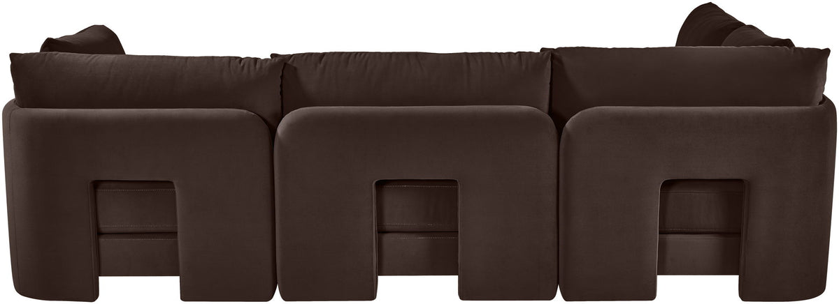 Hammond - Velvet Performance Fabric Upholstered 4 Piece Armless Sectional