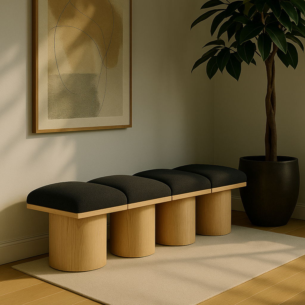 Pavilion - 4 Piece Modular Bench With Natural Base