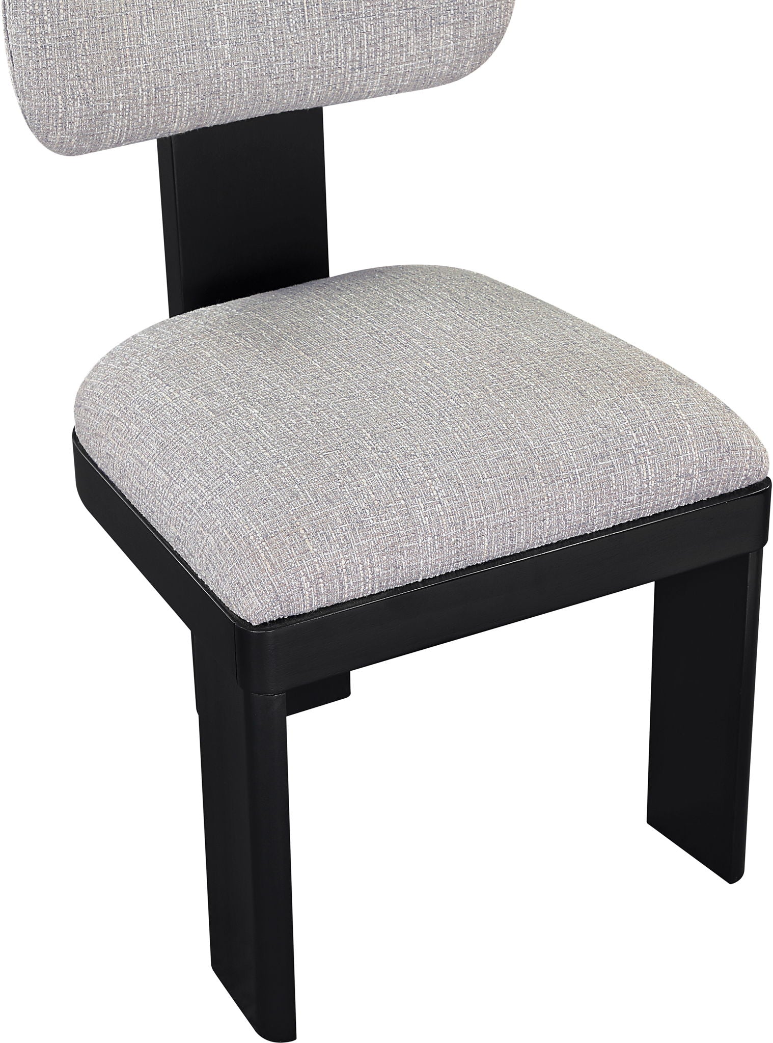 Timbra - Linen Textured Fabric Upholstered Dining Chair (Set of 2) - Black Base