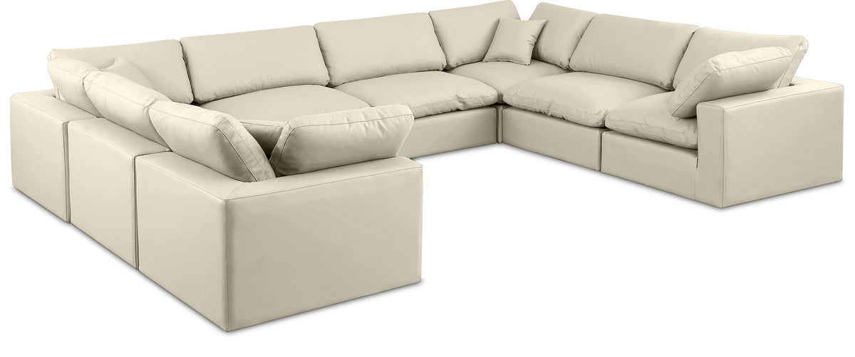 Comfy - 8 Piece Faux Leather Modular Sectional