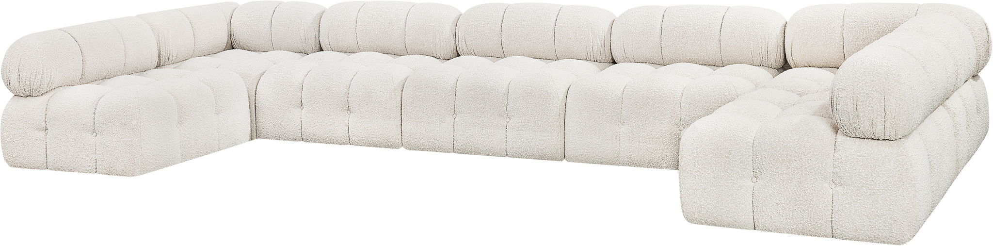 Ames - 7 Piece Boucle Fabric Modular Sectional