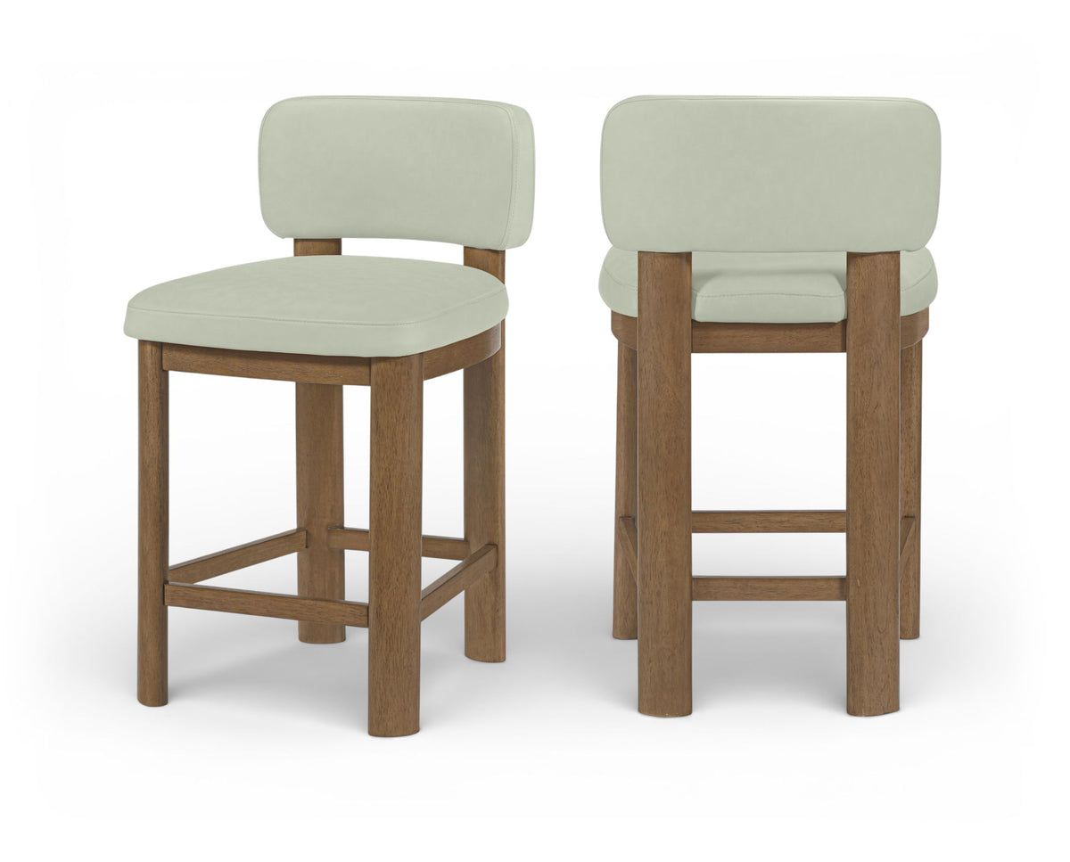 Paloma - Faux Leather Upholstered Counter Stool (Set of 2) - Brown Frame