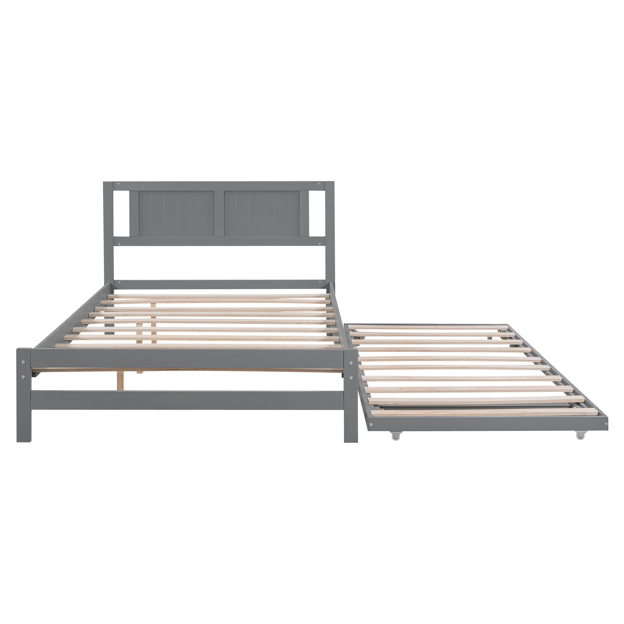 Platform Bed With Adjustable Trundle
