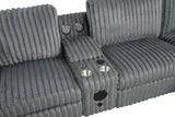 Amelia Charcoal Power Reclining Sectional (w/ Bluetooth Speakers)