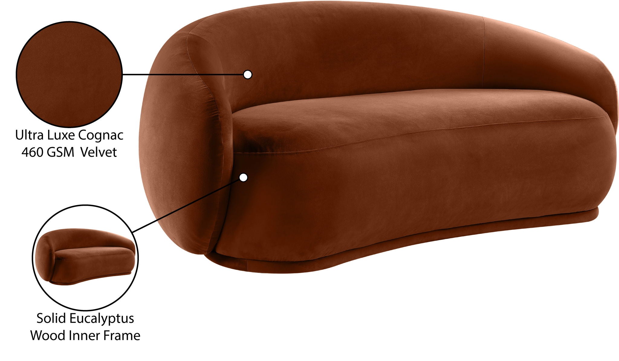 Emery - Loveseat - Cognac