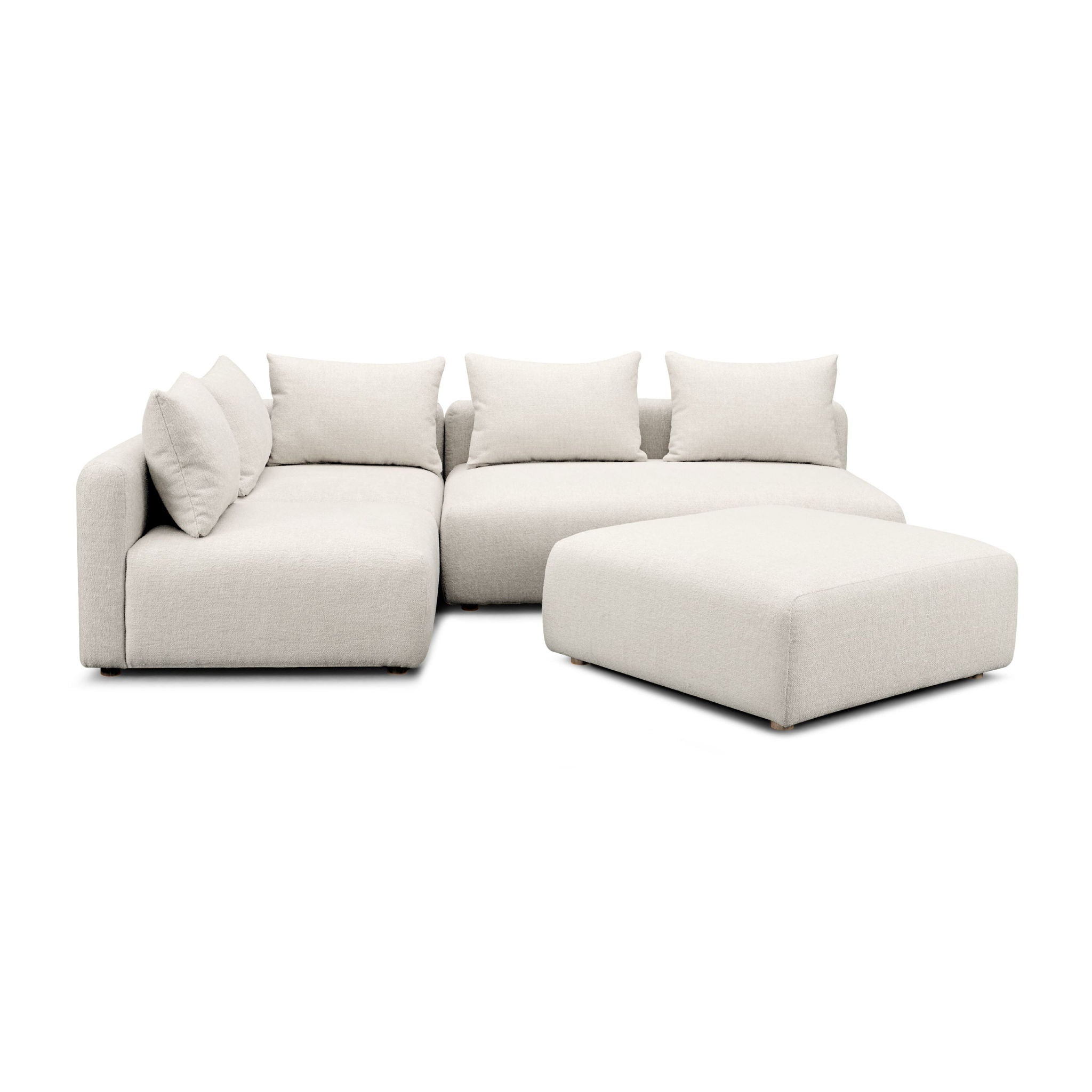 Hangover - 4-Piece Modular Chaise Sectional - Cream