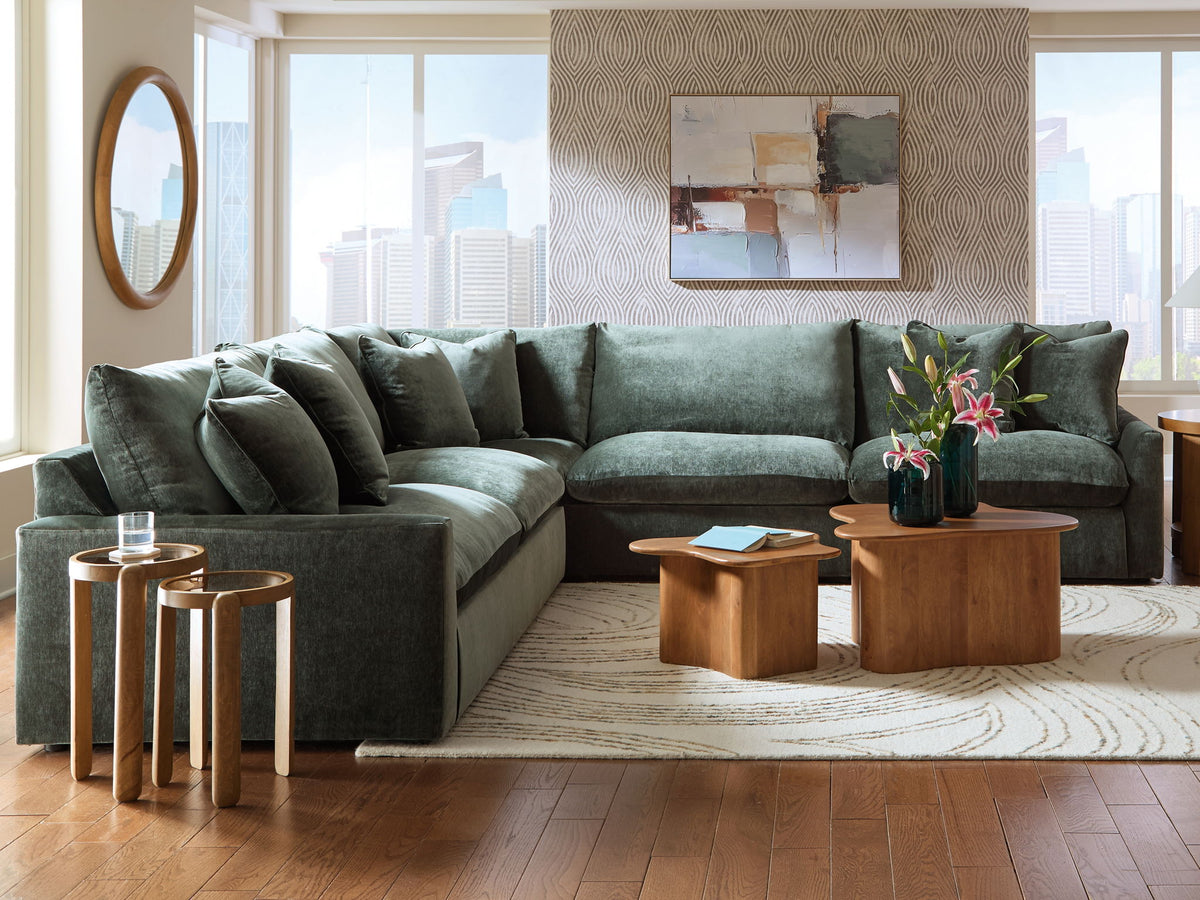 Carriage View - 3-Piece Sectional - Jade