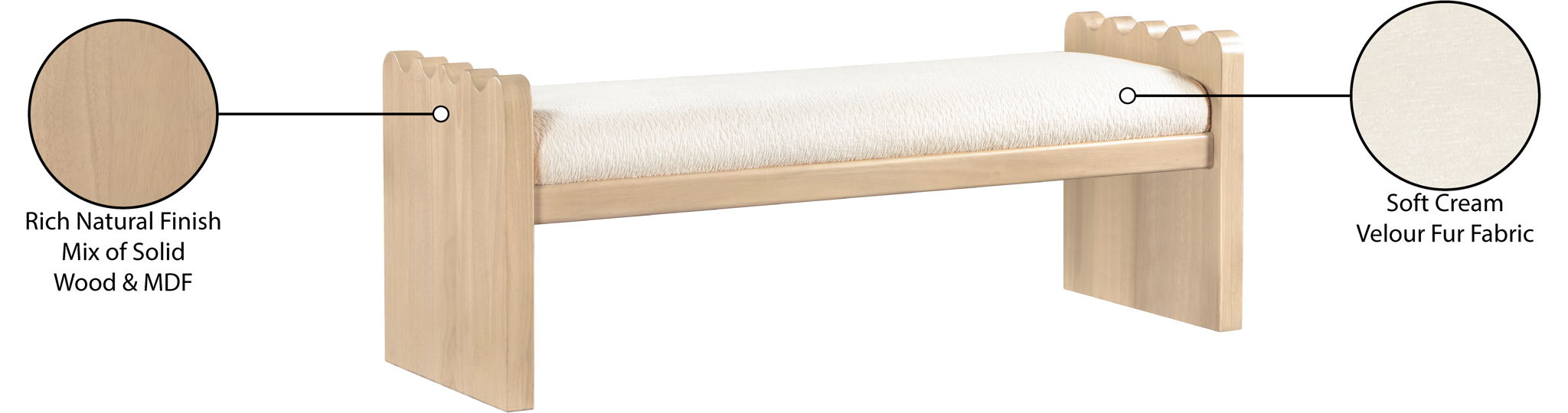 Sonia - Bench With Natural Base