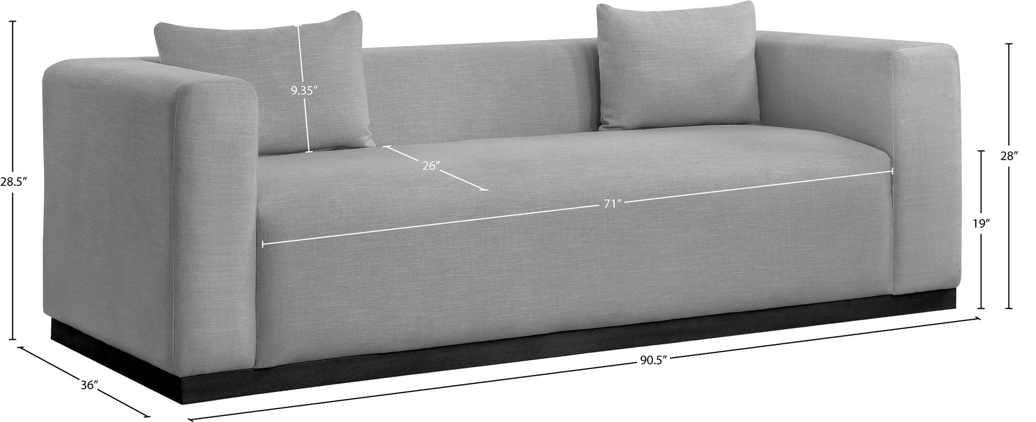 Alfie - Linen Textured Fabic Sofa