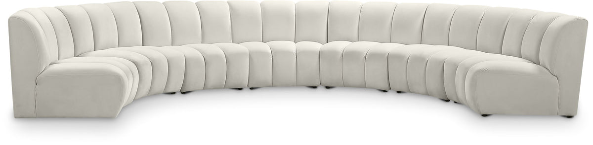 Infinity - 7 Piece Velvet Modular Sectional - Beige