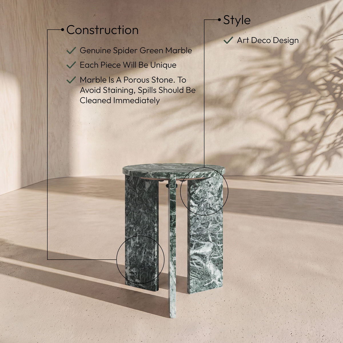 Vernazza - Genuine Marble Table