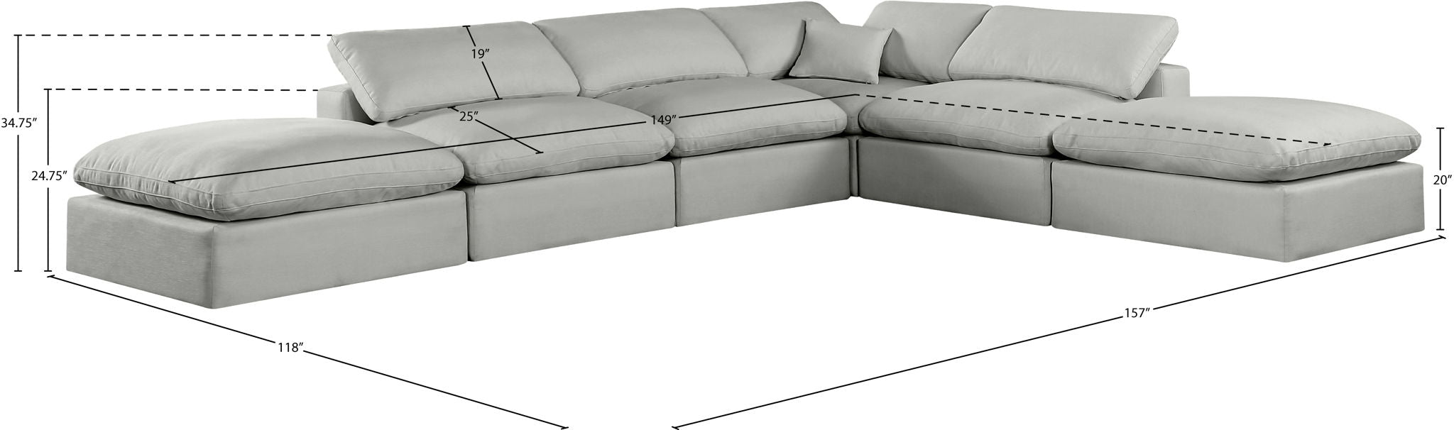 Comfy - 6 Piece Linen Modular Sectional