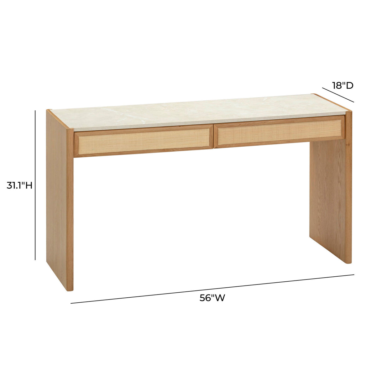 Paige - Console / Desk - Natural Oak