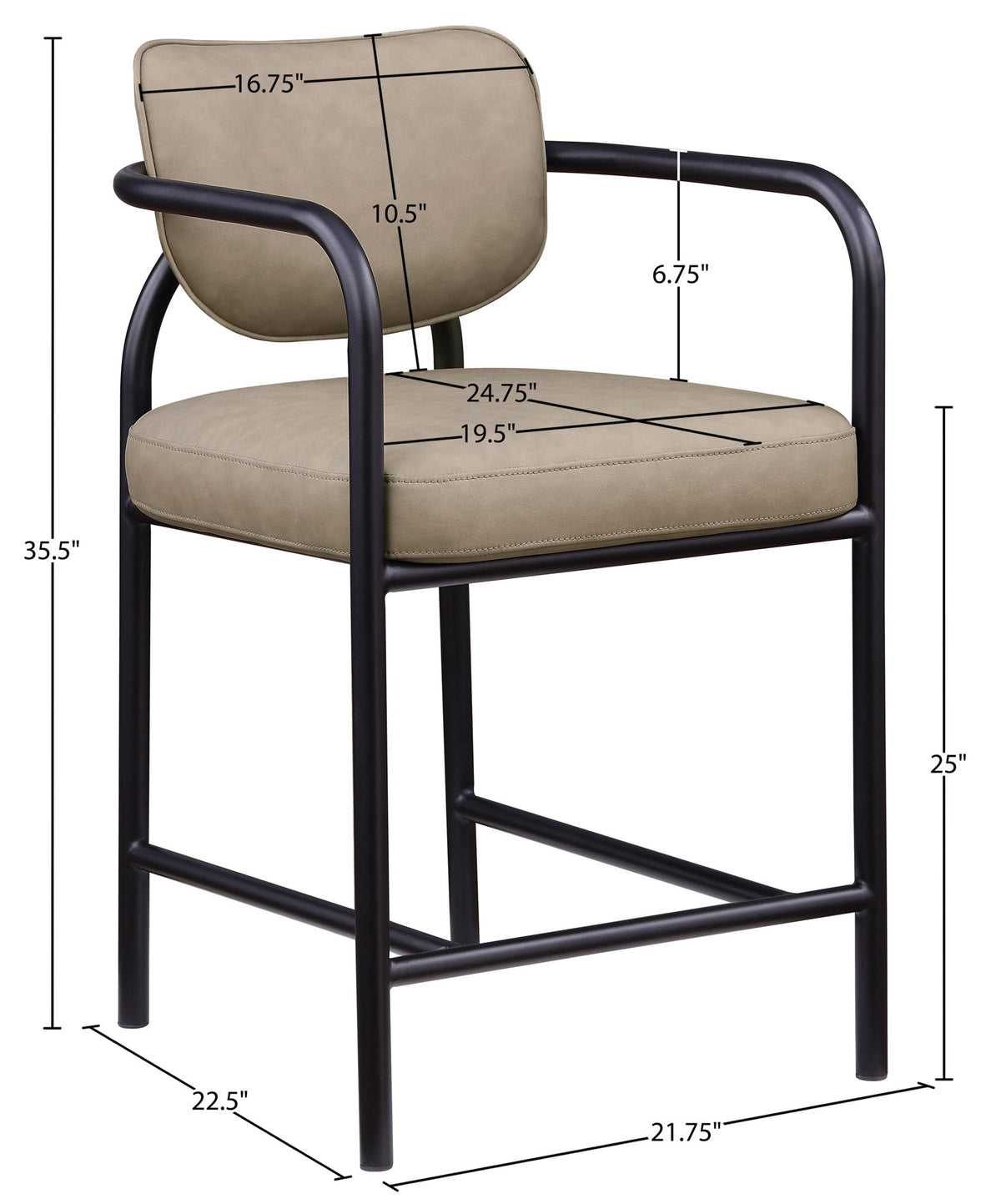 Serava - Vegan Leather Upholstered Bar Stool