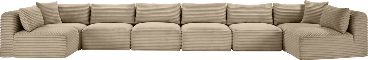 Shaggy - Fabric 8 Piece Modular U-Shaped Armless Sectional