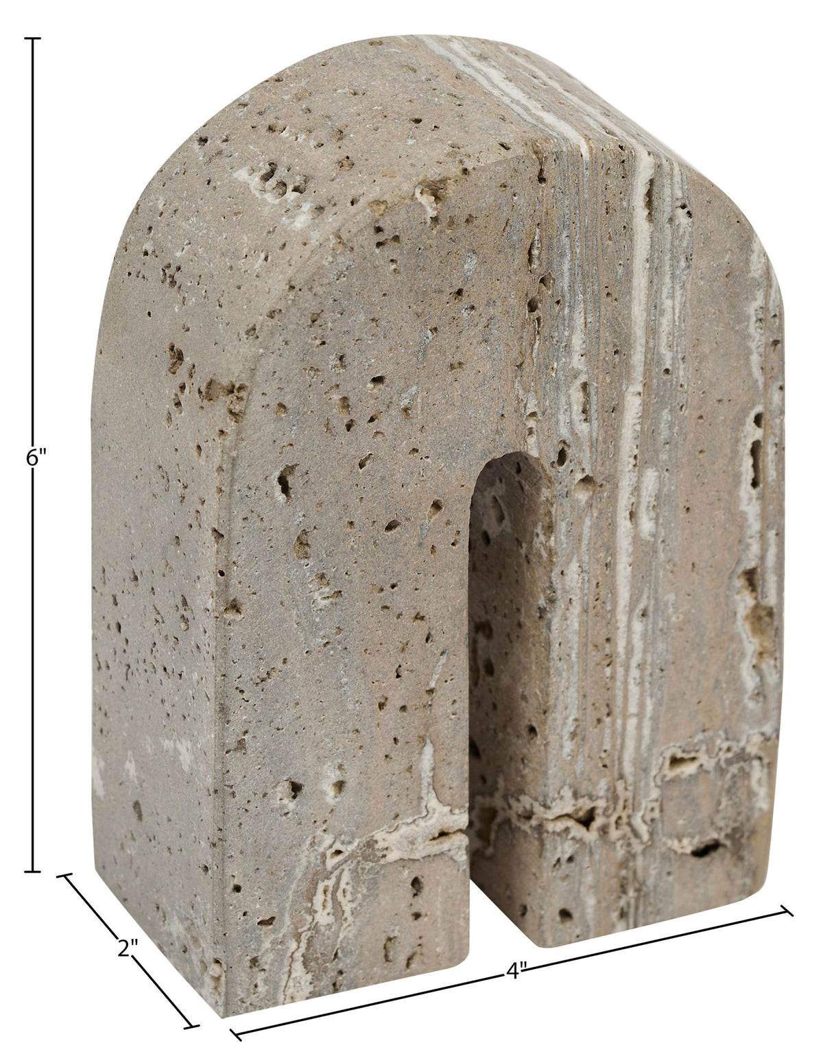 Phillipe - Genuine Travertine Bookend