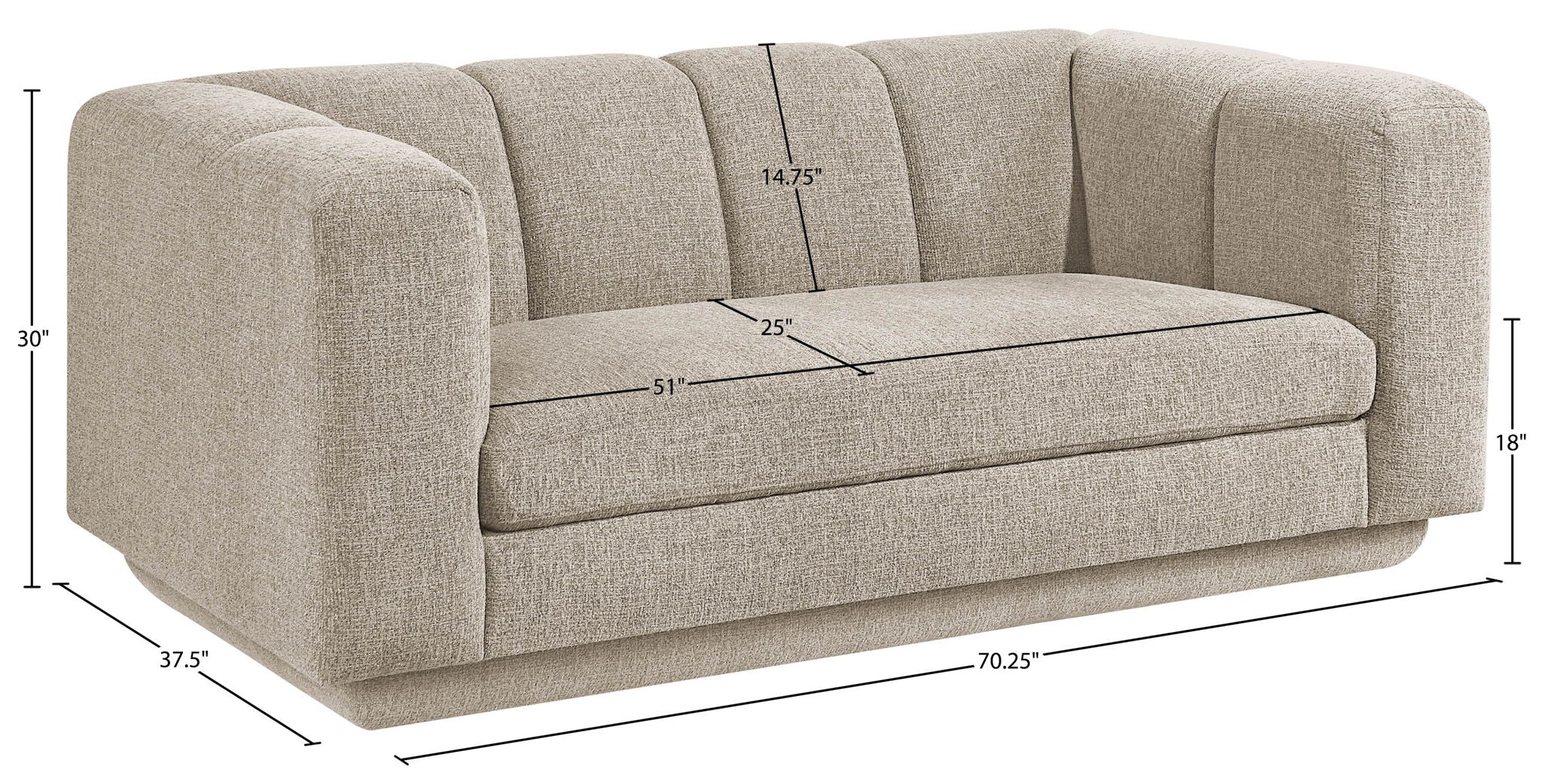Modari - Fabric Upholstered Loveseat