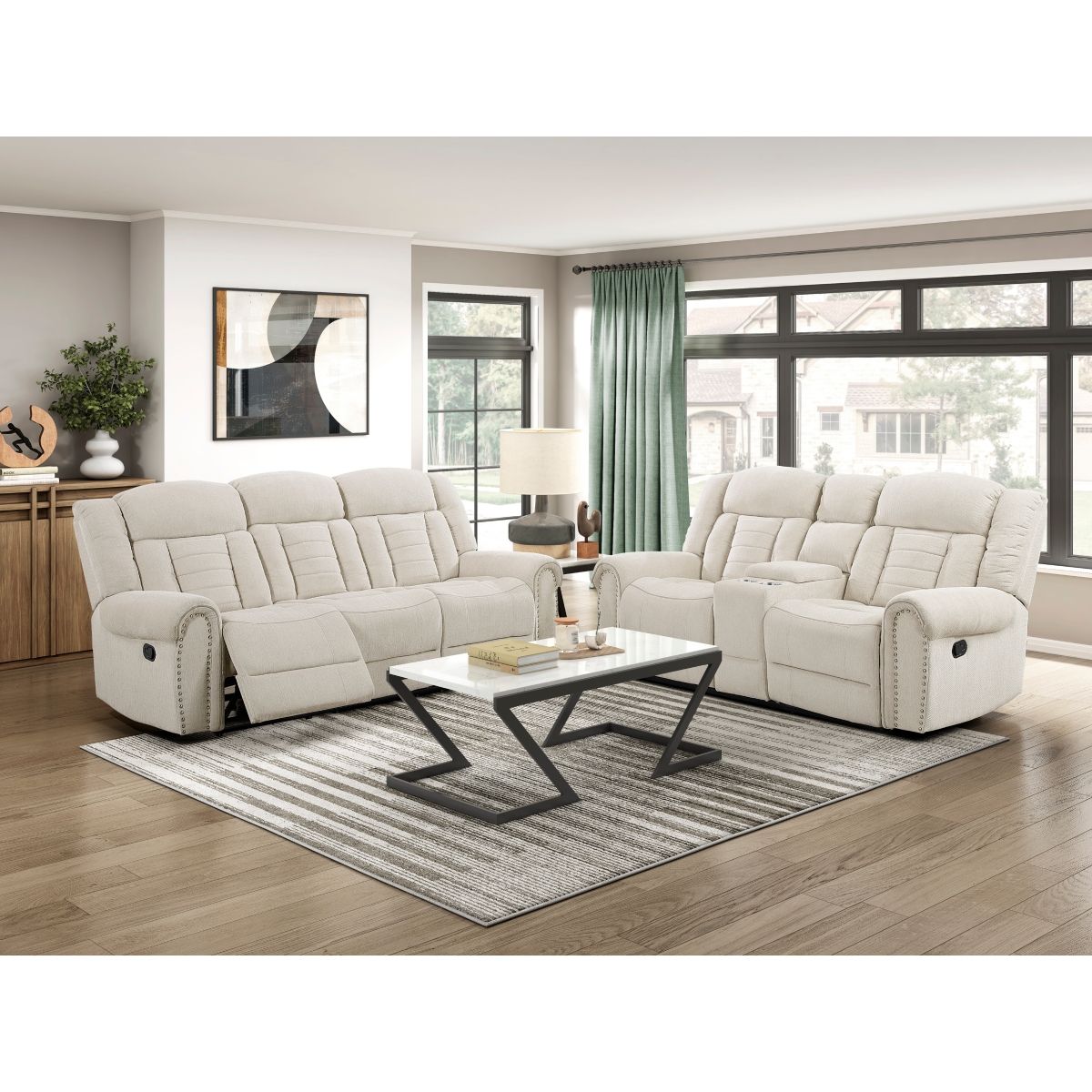 Nutmeg - Double Reclining Loveseat With Center Console
