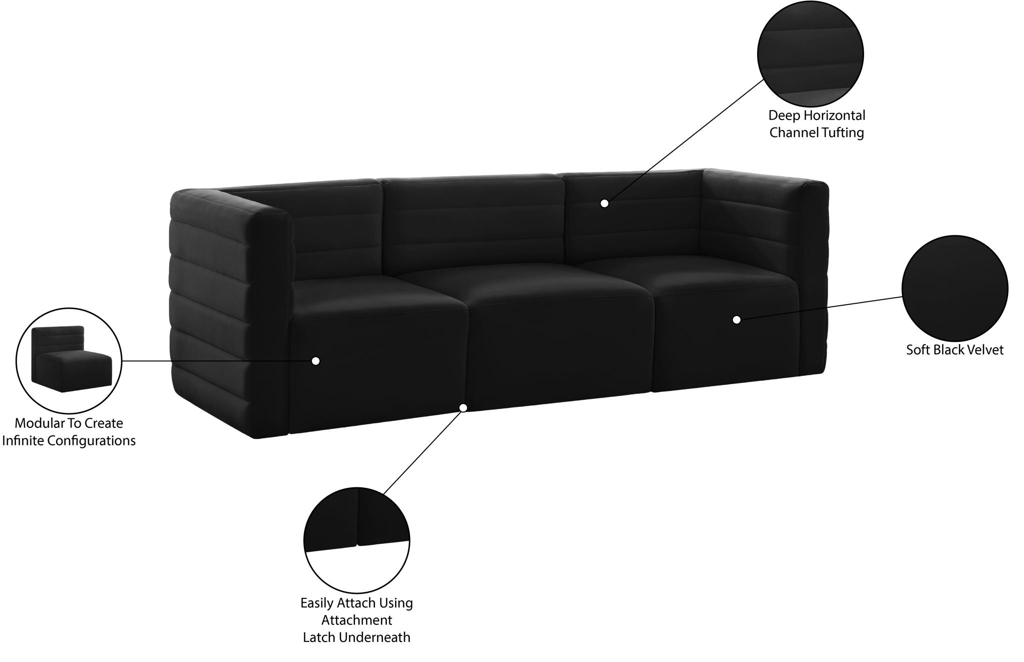 Quincy - Modular 3 Seat Sofa