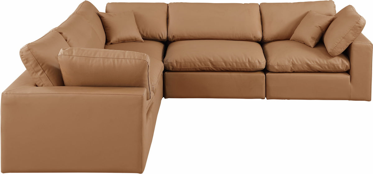 Comfy - 5 Piece Faux Leather Modular Corner Sectional