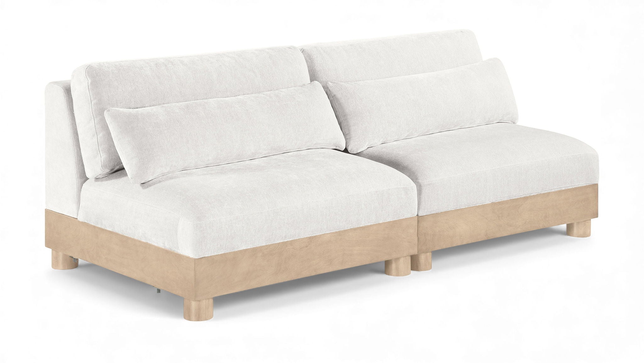 Turin - Chenille Fabric Upholstered Modular Sectional - White