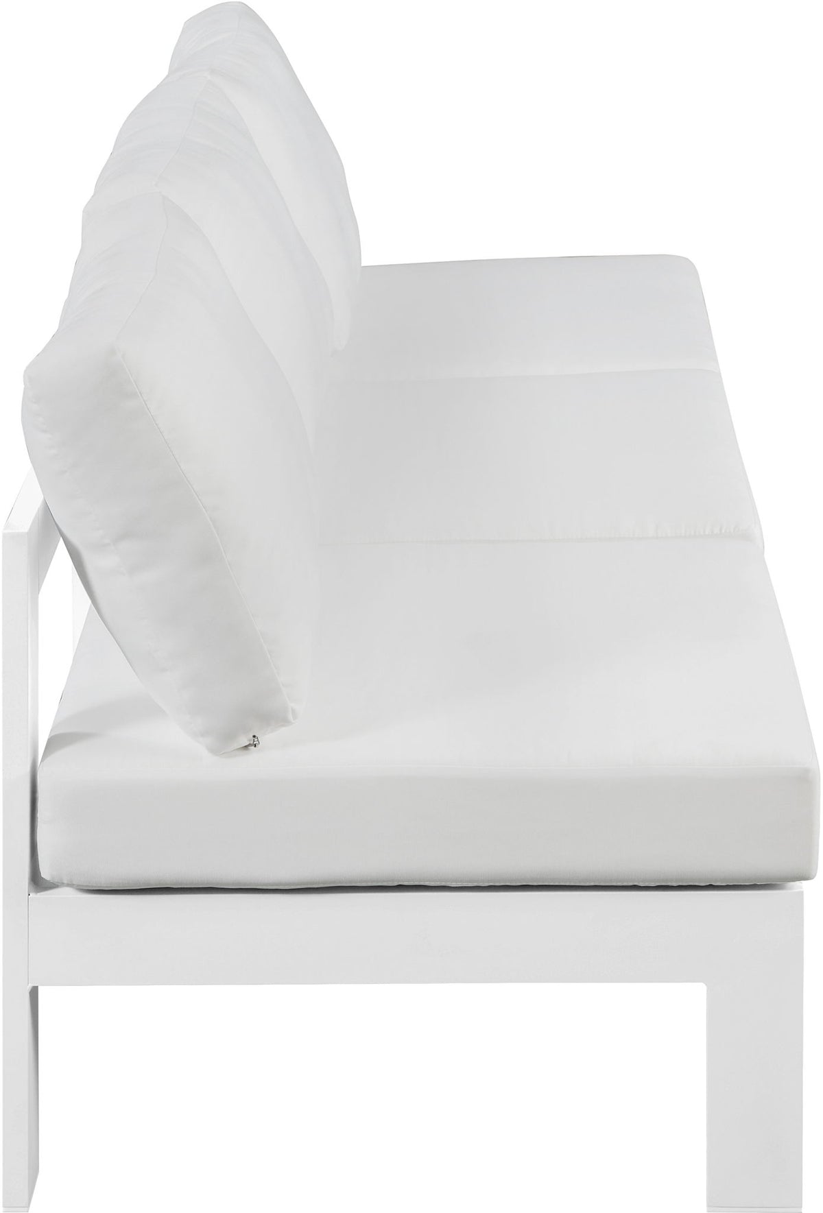 Nizuc - Outdoor Patio 3 Seat Armless Modular Sofa With White Frame