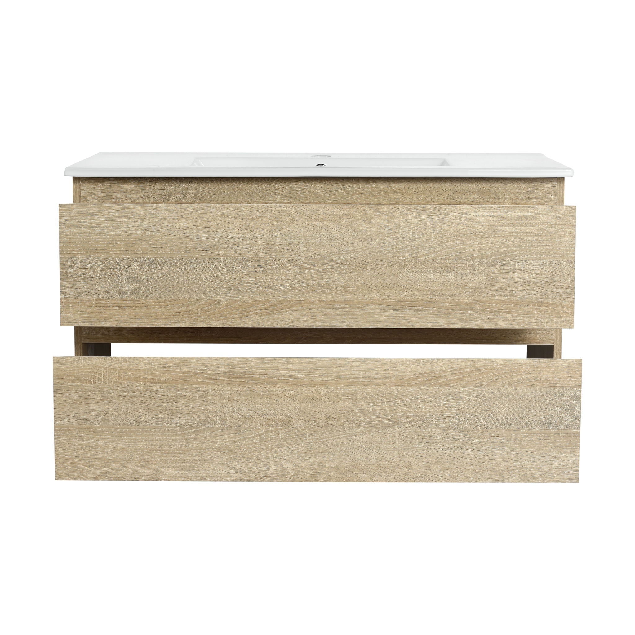 Wall Mounted Bathroom Vanity & Sink, 2 Soft Close Drawers