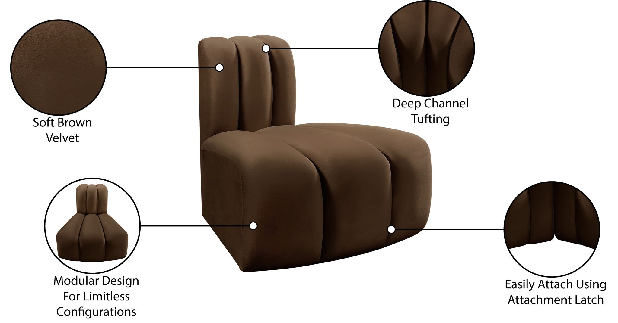 Arc - Velvet Reverse Corner Chair
