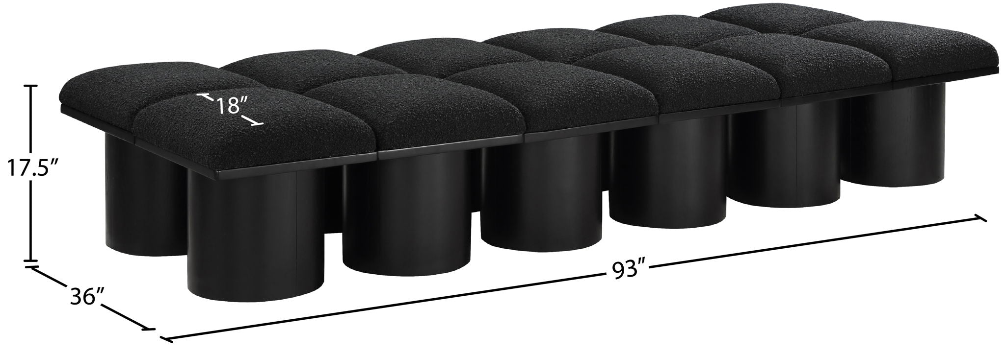 Pavilion - 12 Piece Modular Bench With Black Base