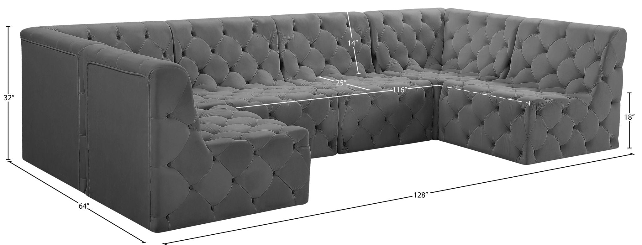 Tuft - 6 Piece Modular Sectional
