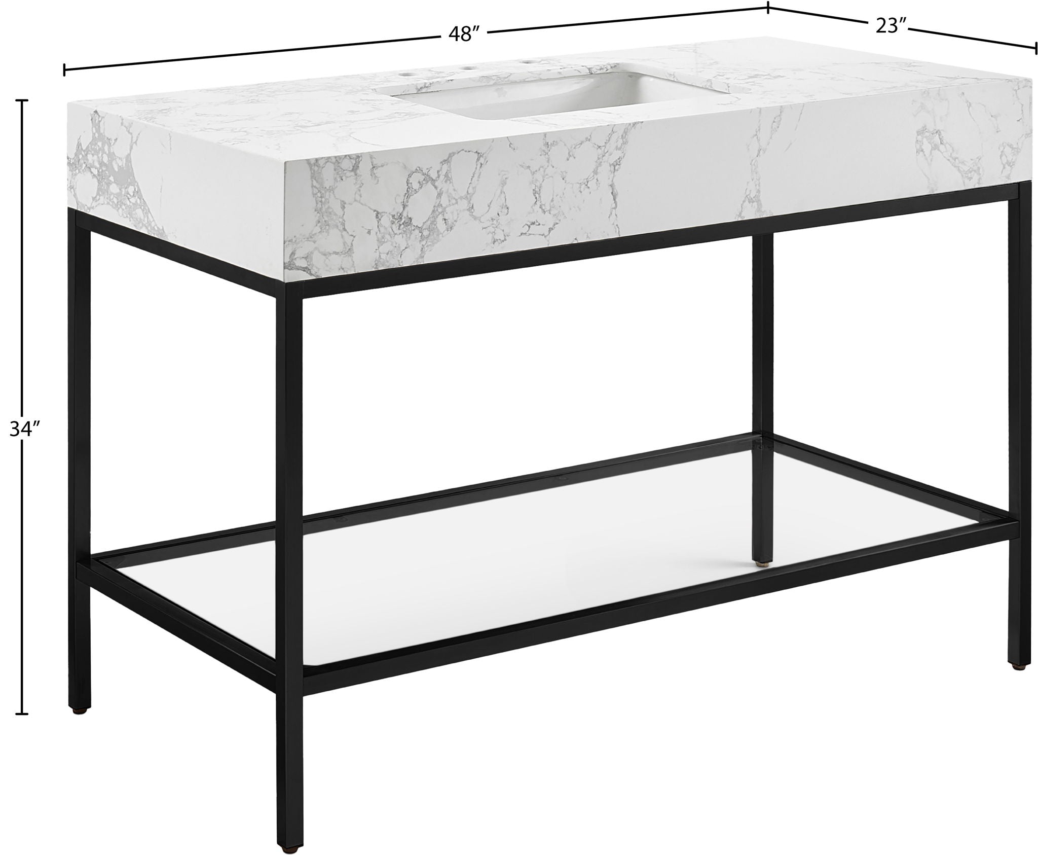 Marmo - Engineered Marble Bathroom Vanity With Black Base