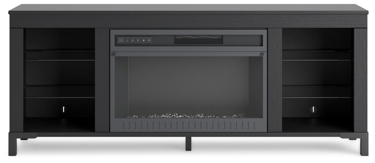Cayberry - TV Stand With Fireplace - Black