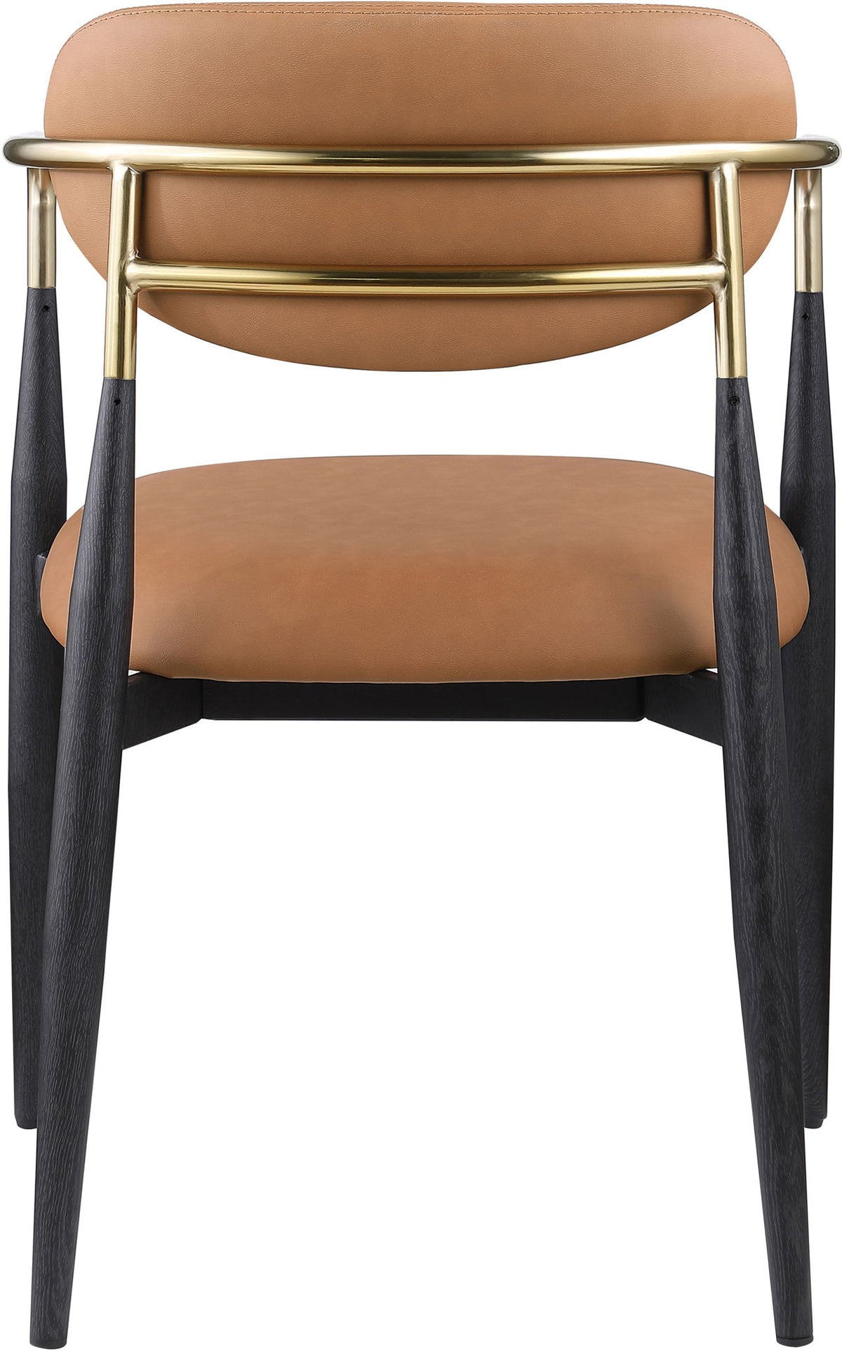 Ronda - Vegan Leather Upholstered Dining Arm Chair - Black Legs
