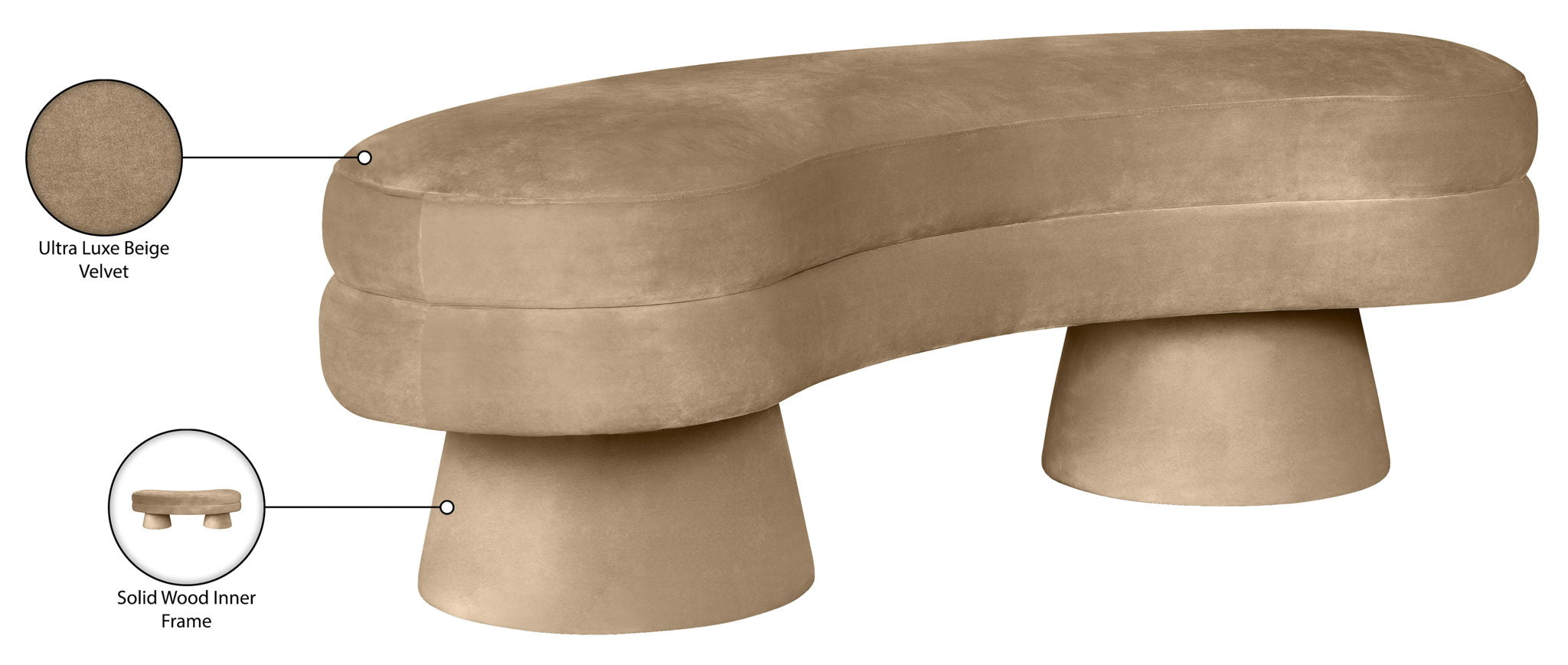 Zenna - Velvet Bench