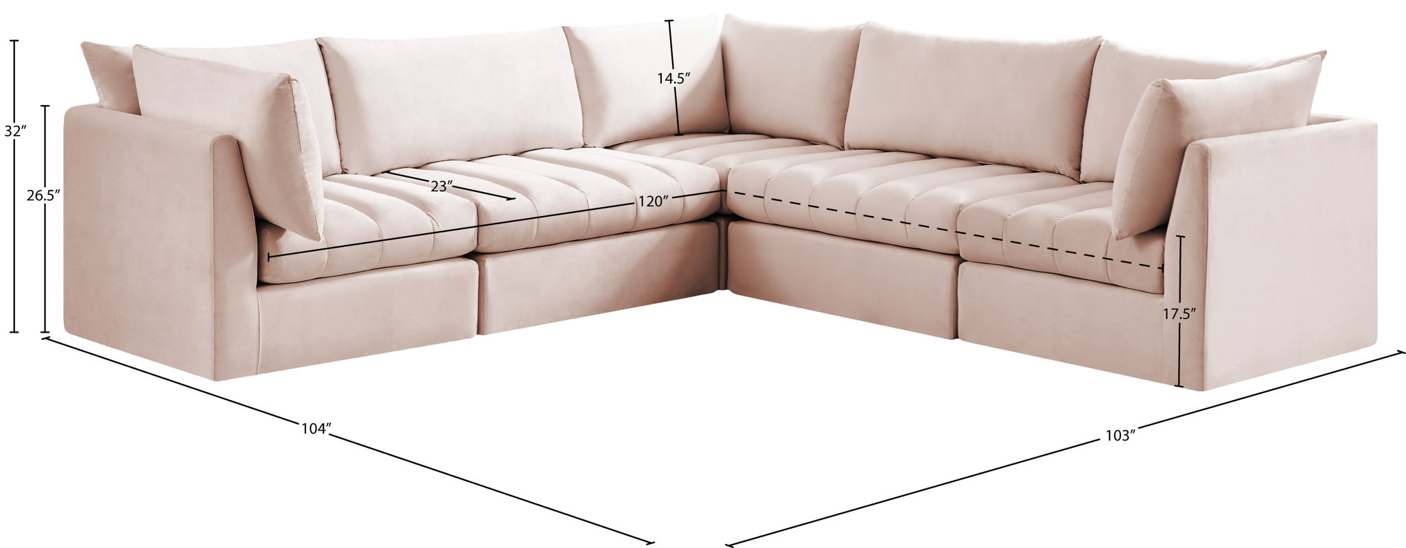 Jacob - Modular Corner Sectional 5 Piece