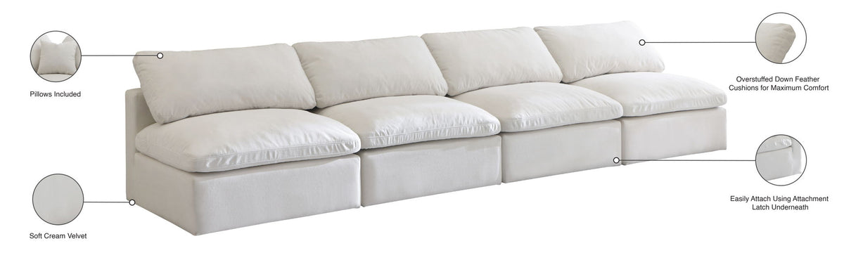 Plush - Modular Armless 4 Seat Sofa
