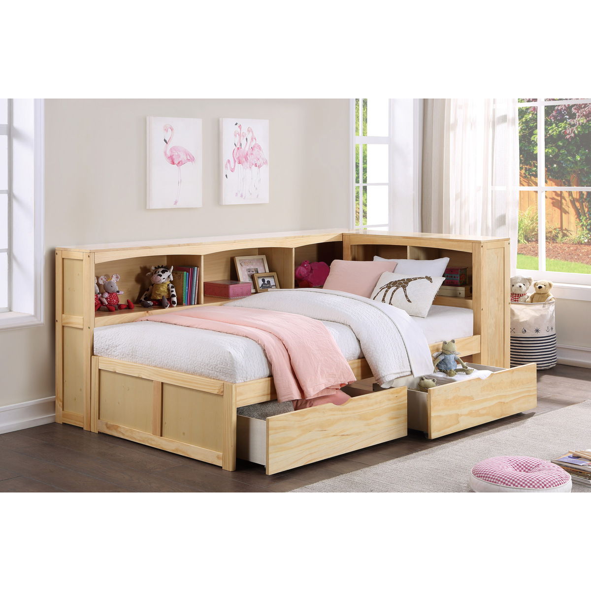 Bartly - Bookcase Corner Bed