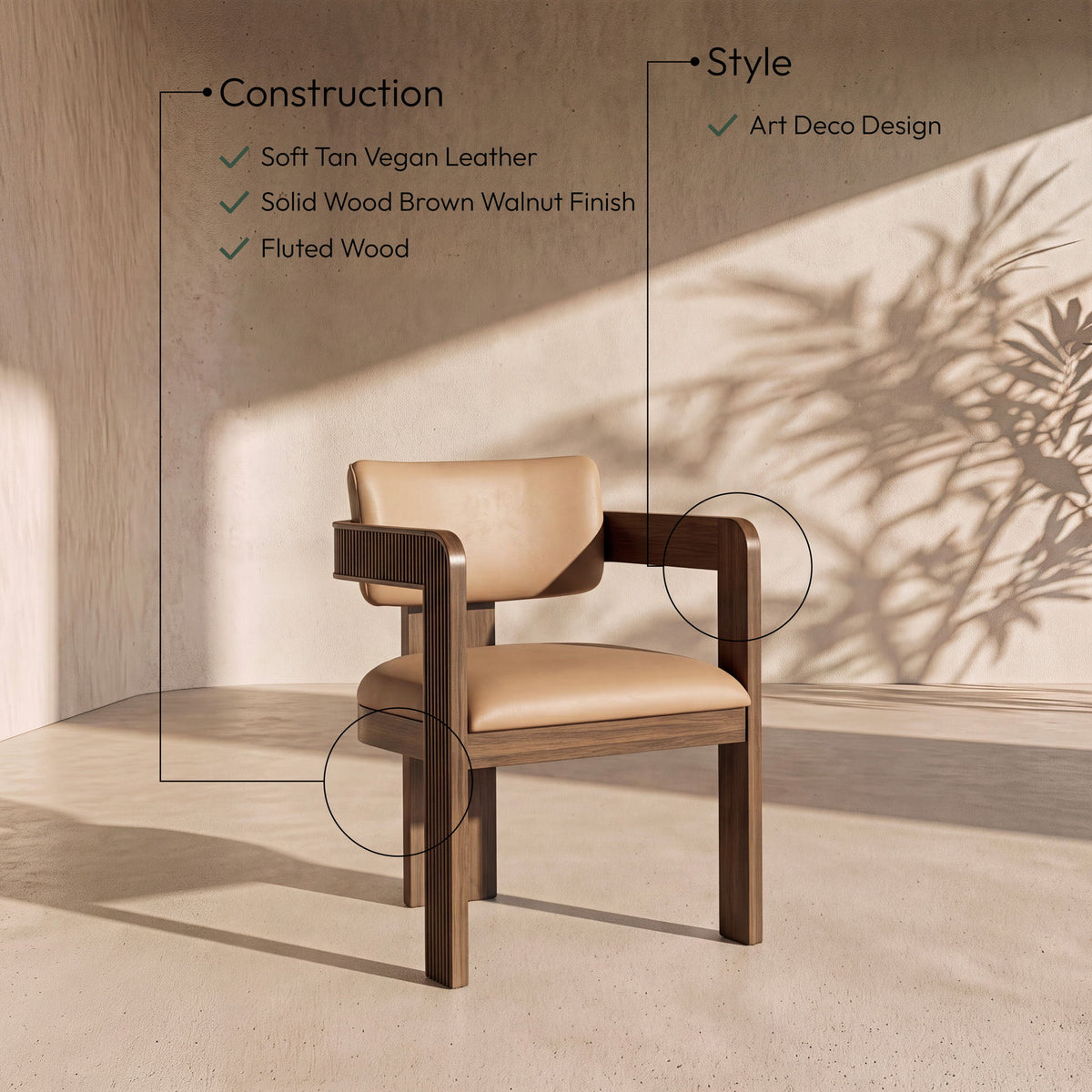 Sacha - Vegan Leather Upholstered Dining Chair With Brown Base (Set of 2)