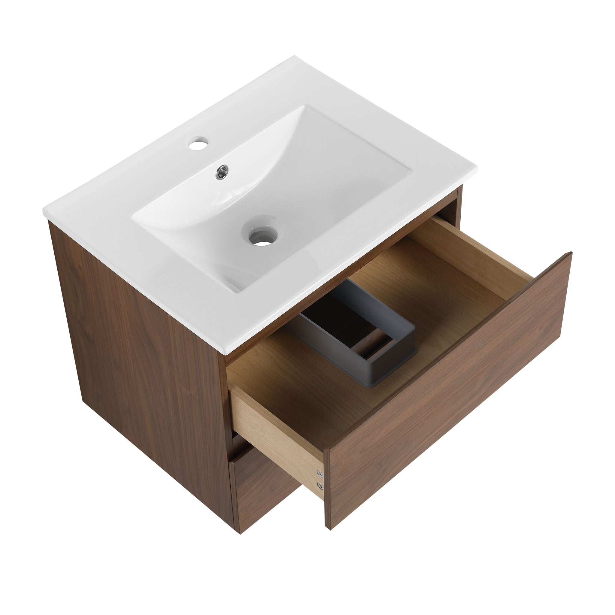 Wall Mounted Bathroom Vanity & Sink, 2 Soft Close Drawers